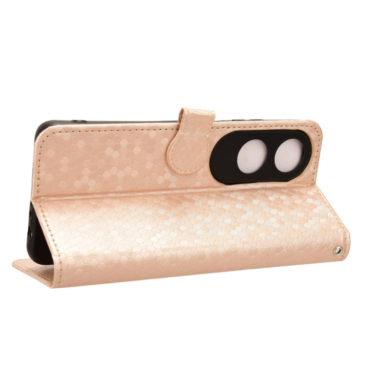 For OPPO A60 4G Honeycomb Dot Texture Leather Phone Case