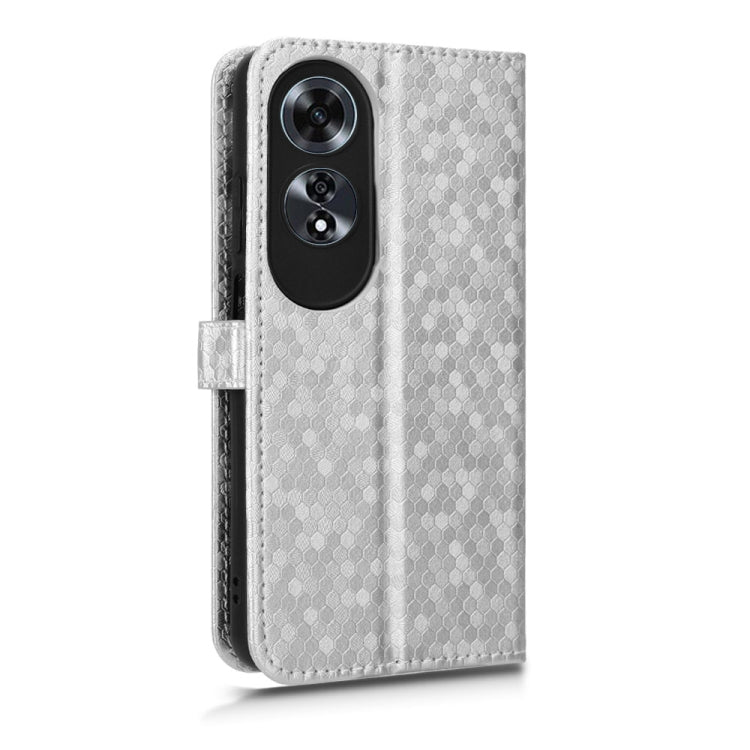 For OPPO A60 4G Honeycomb Dot Texture Leather Phone Case
