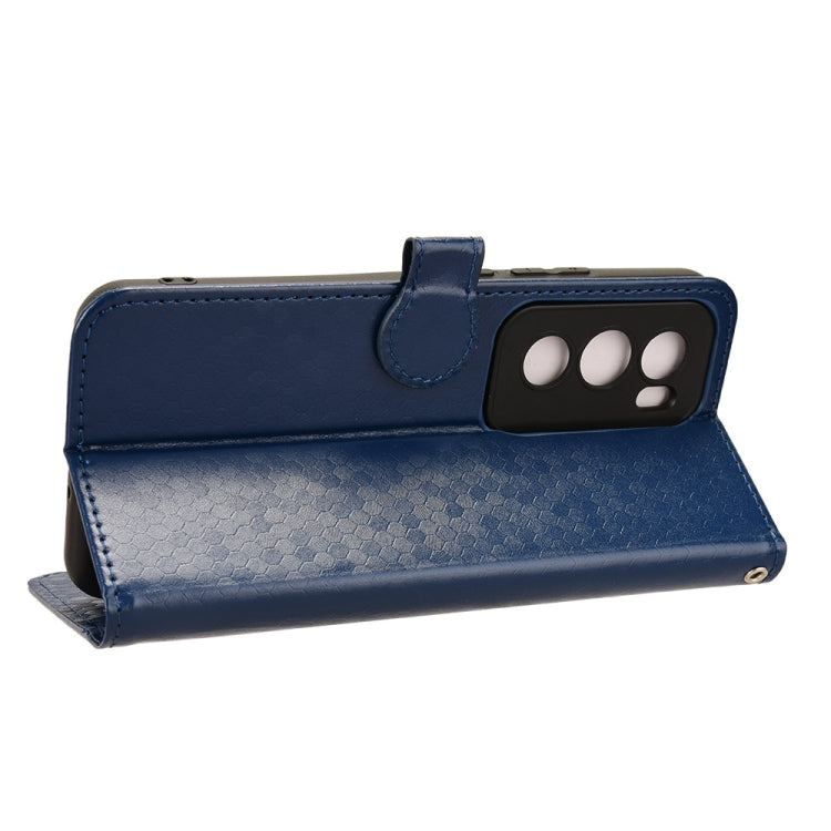 For OPPO Reno12 5G Global Honeycomb Dot Texture Leather Phone Case