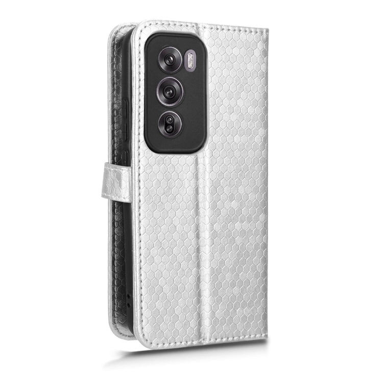 For OPPO Reno12 5G Global Honeycomb Dot Texture Leather Phone Case
