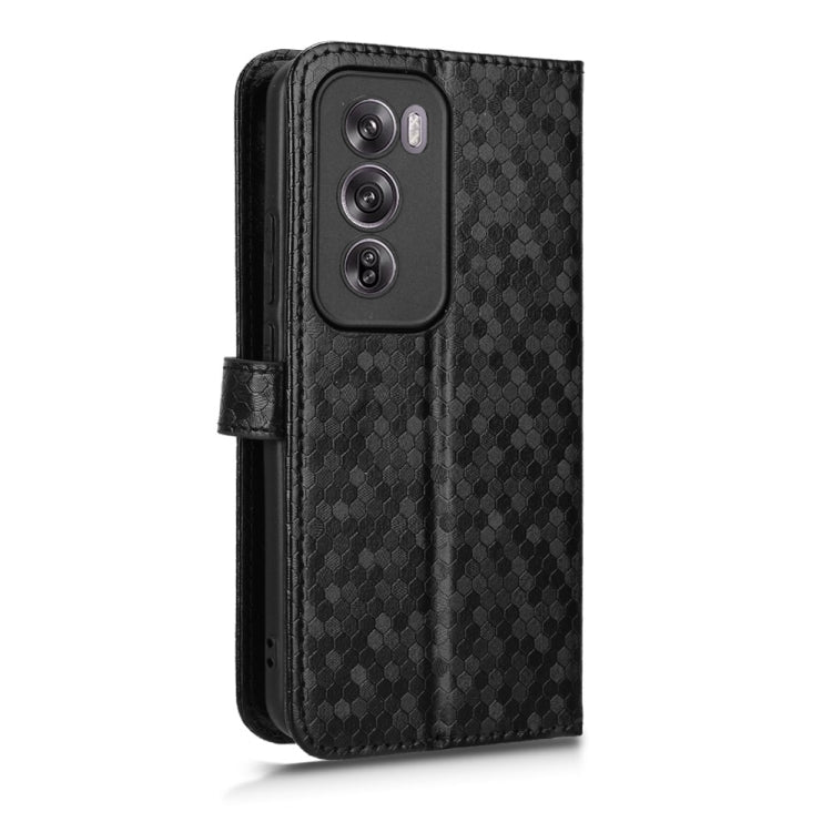 For OPPO Reno12 Pro 5G Global Honeycomb Dot Texture Leather Phone Case