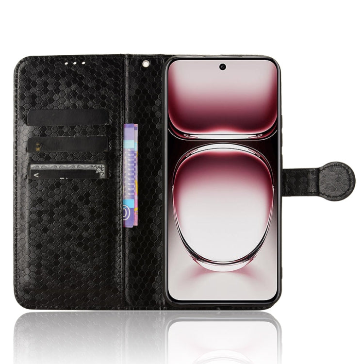 For OPPO Reno12 Pro 5G Global Honeycomb Dot Texture Leather Phone Case