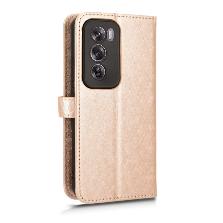 For OPPO Reno12 Pro 5G Global Honeycomb Dot Texture Leather Phone Case