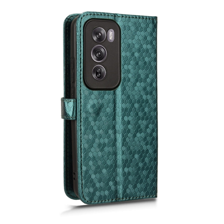 For OPPO Reno12 Pro 5G Global Honeycomb Dot Texture Leather Phone Case