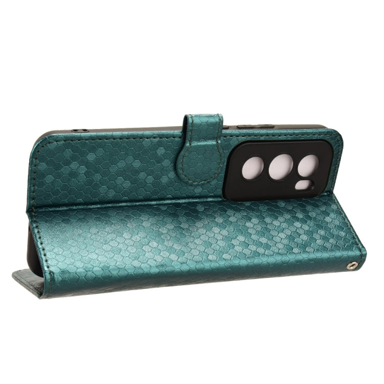 For OPPO Reno12 Pro 5G Global Honeycomb Dot Texture Leather Phone Case