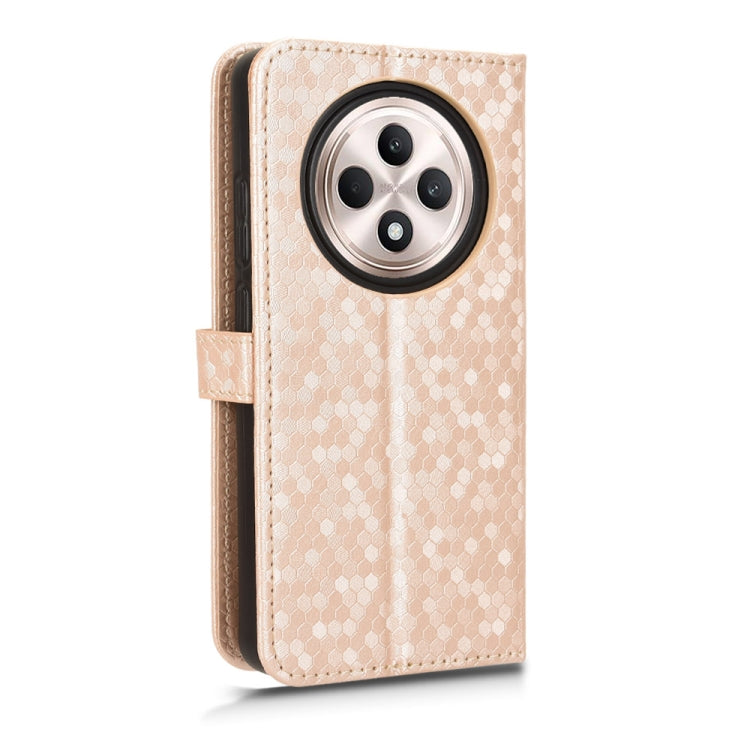 For OPPO Reno12 F Honeycomb Dot Texture Leather Phone Case