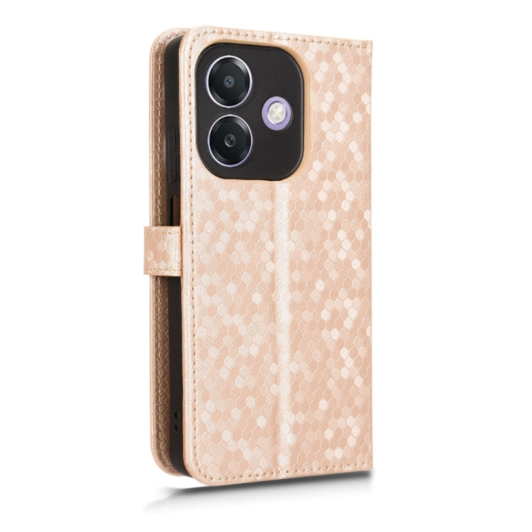 For OPPO A3x 5G India Honeycomb Dot Texture Leather Phone Case