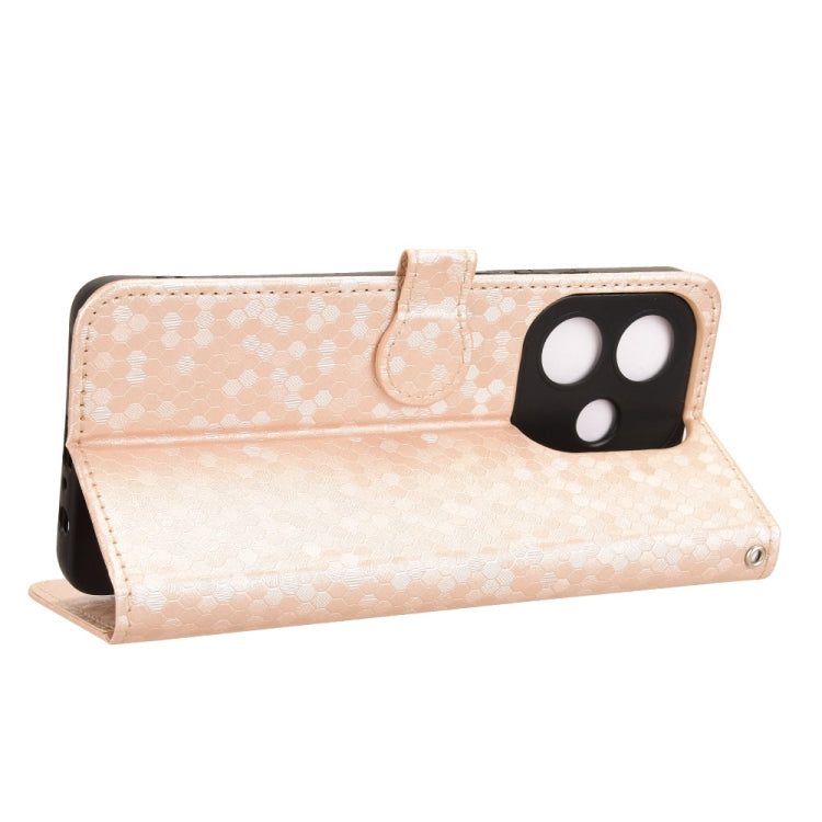 For OPPO A3x 5G India Honeycomb Dot Texture Leather Phone Case