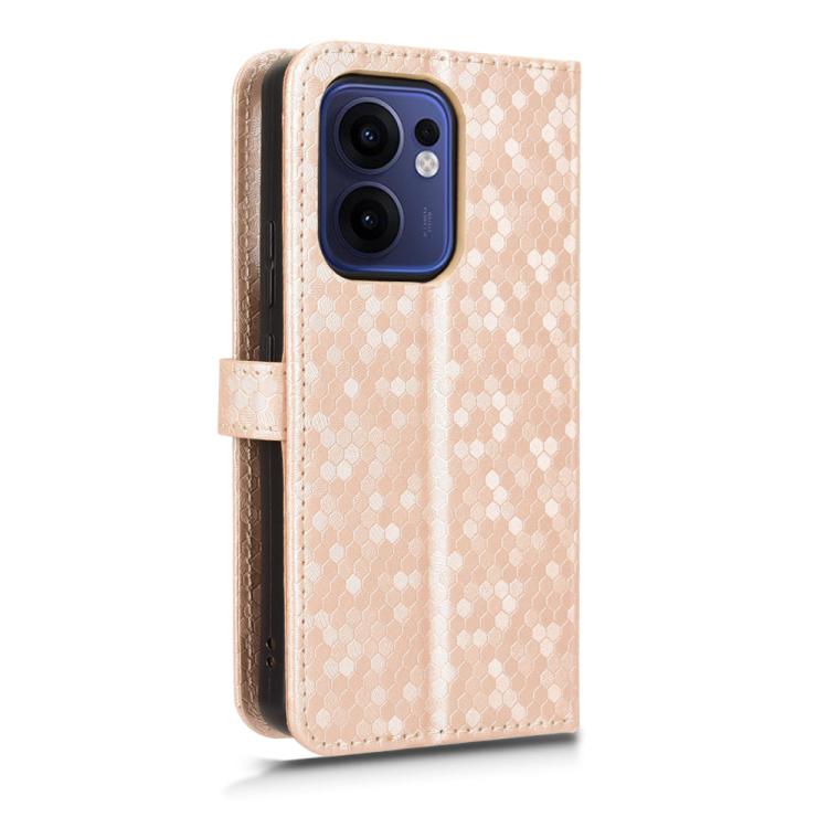 For OPPO Reno13 F 4G / 5G Honeycomb Dot Texture Leather Phone Case