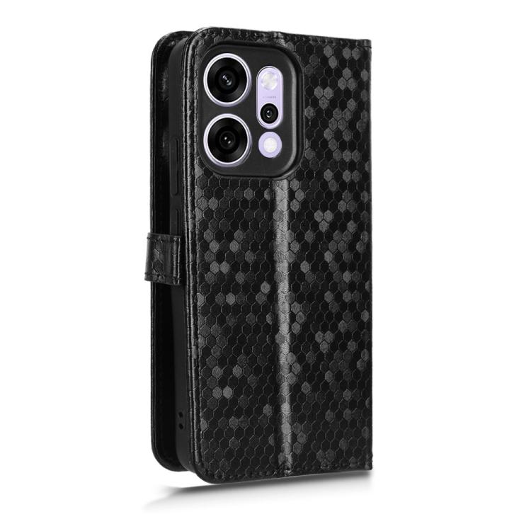 For OPPO Reno14 Global Honeycomb Dot Texture Leather Phone Case