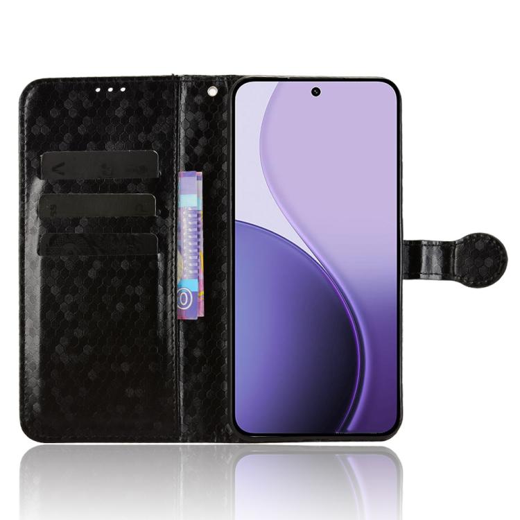 For OPPO Reno14 Global Honeycomb Dot Texture Leather Phone Case