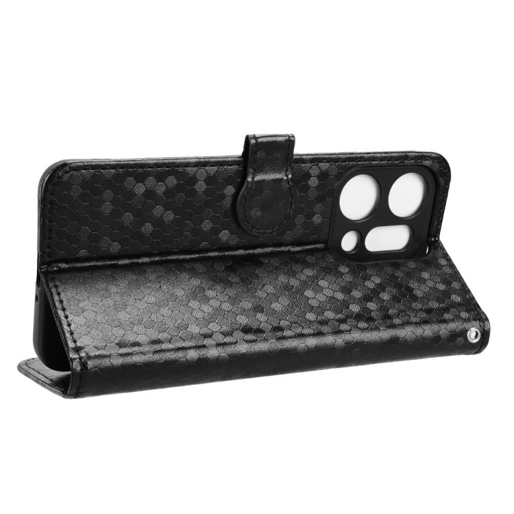 For OPPO Reno14 Global Honeycomb Dot Texture Leather Phone Case