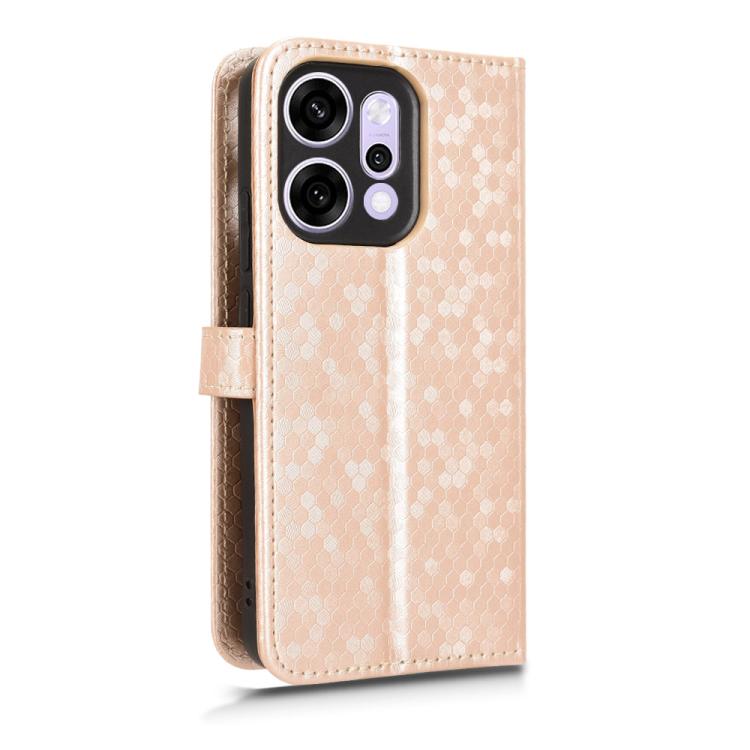 For OPPO Reno14 Global Honeycomb Dot Texture Leather Phone Case