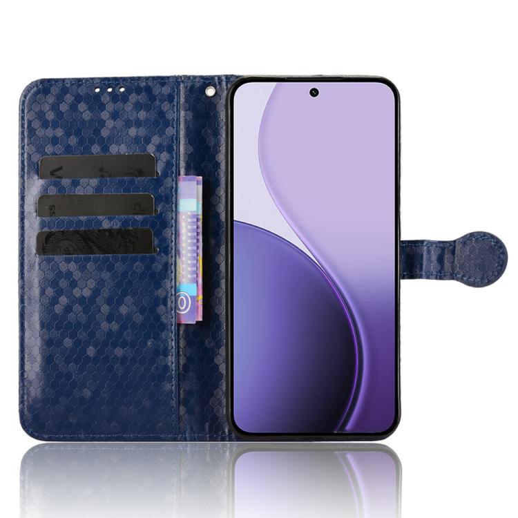 For OPPO Reno14 Global Honeycomb Dot Texture Leather Phone Case