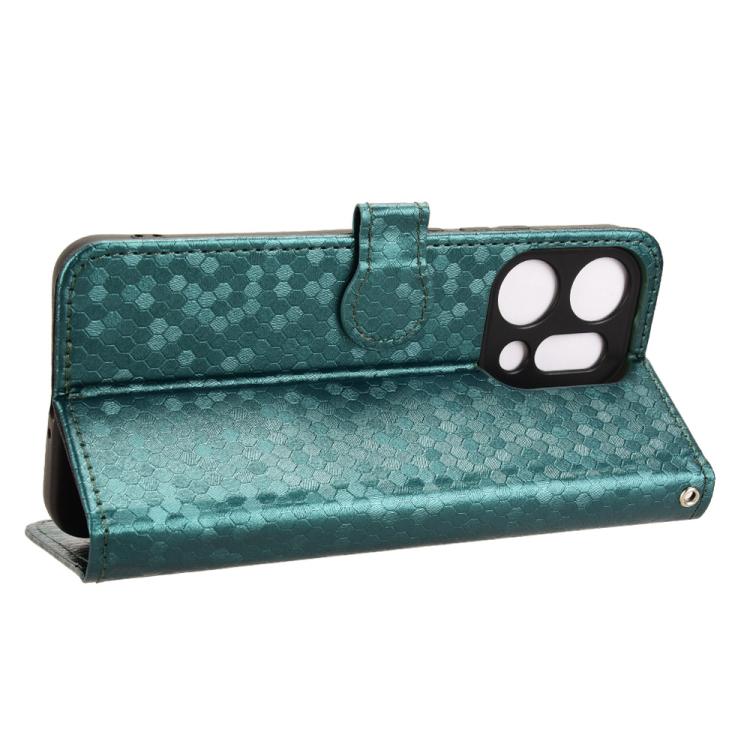 For OPPO Reno14 Global Honeycomb Dot Texture Leather Phone Case