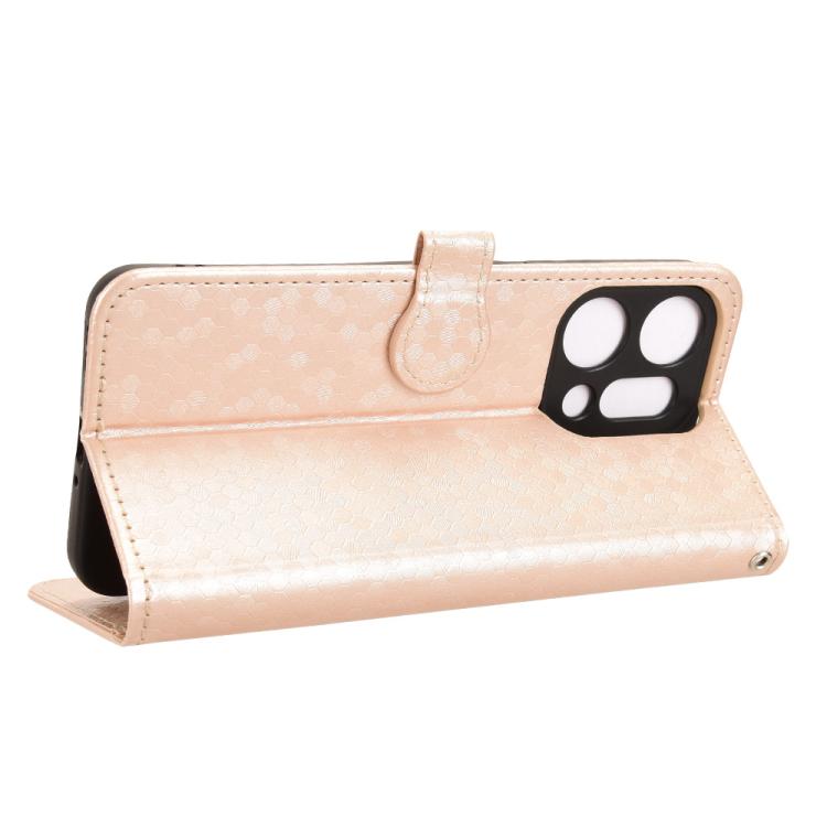 For OPPO Reno14 Pro Global Honeycomb Dot Texture Leather Phone Case