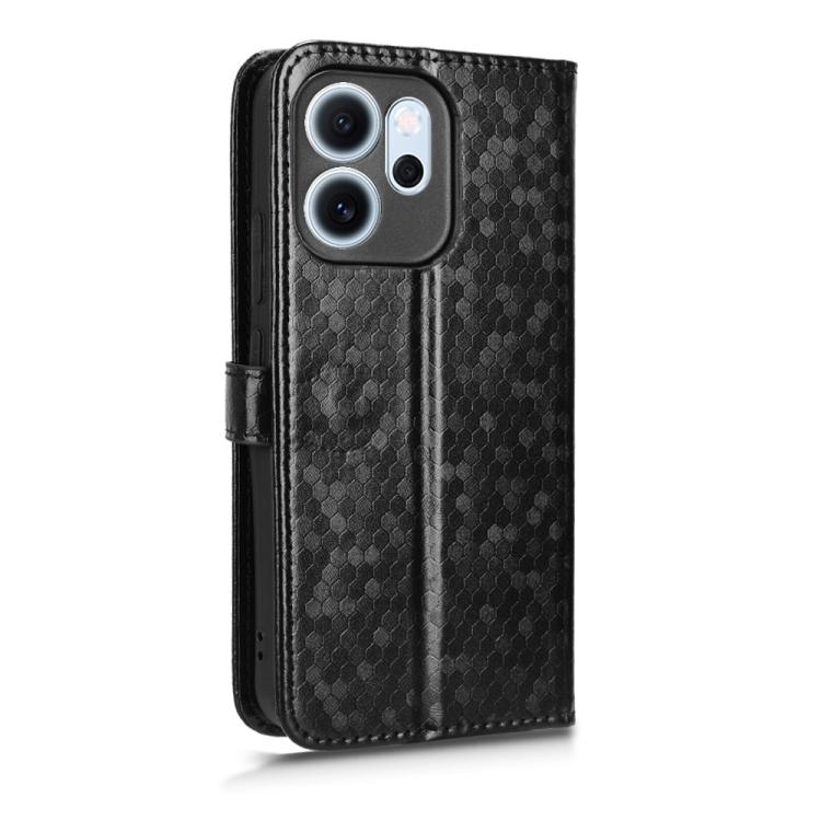 For OPPO Reno14 F 5G Honeycomb Dot Texture Leather Phone Case
