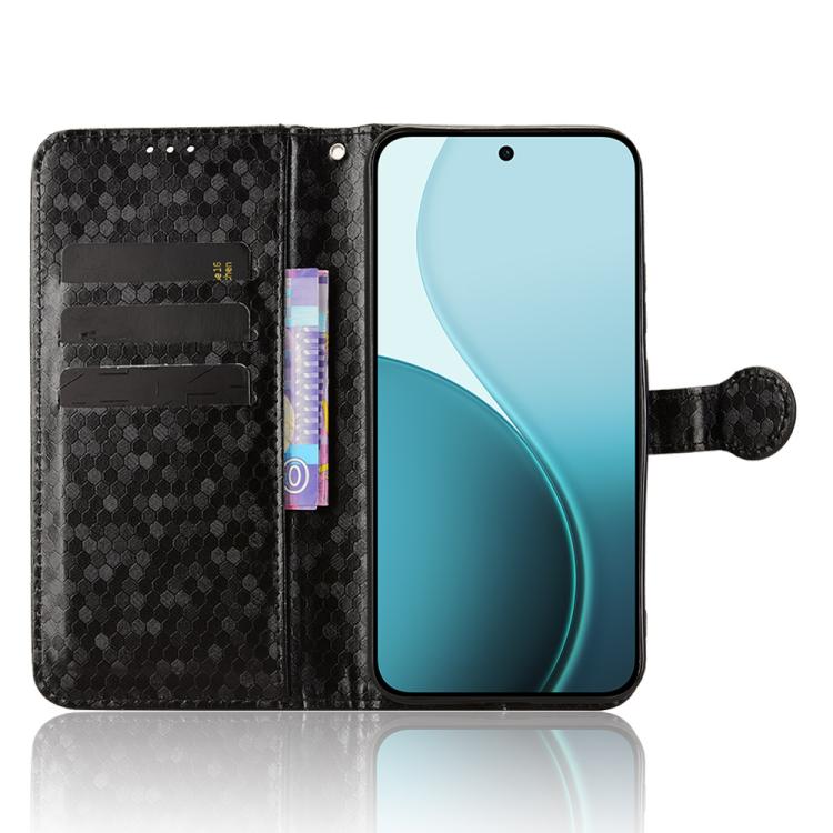 For OPPO Reno14 F 5G Honeycomb Dot Texture Leather Phone Case