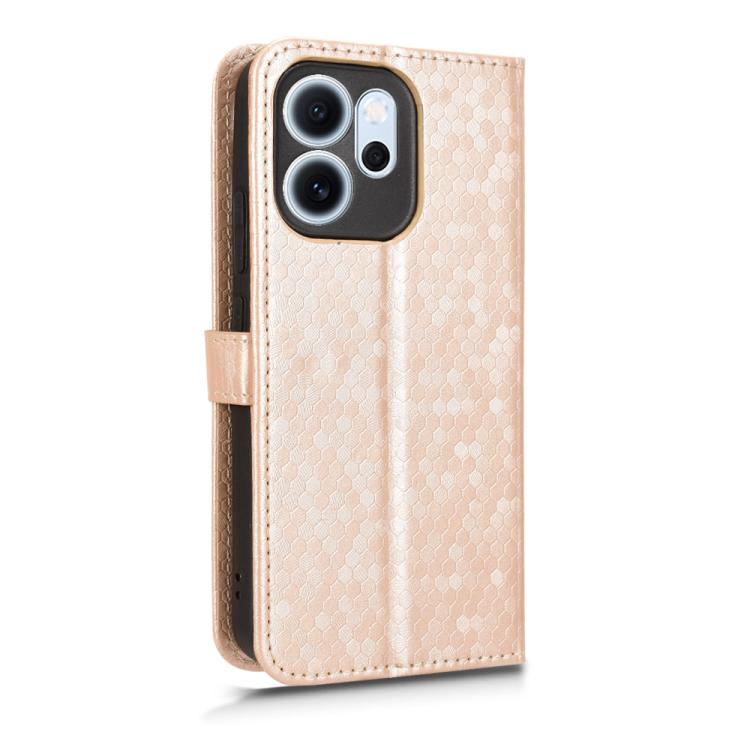 For OPPO Reno14 F 5G Honeycomb Dot Texture Leather Phone Case