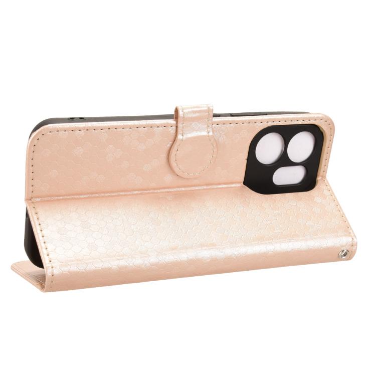 For OPPO Reno14 F 5G Honeycomb Dot Texture Leather Phone Case