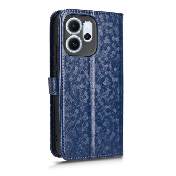 For OPPO Reno14 F 5G Honeycomb Dot Texture Leather Phone Case