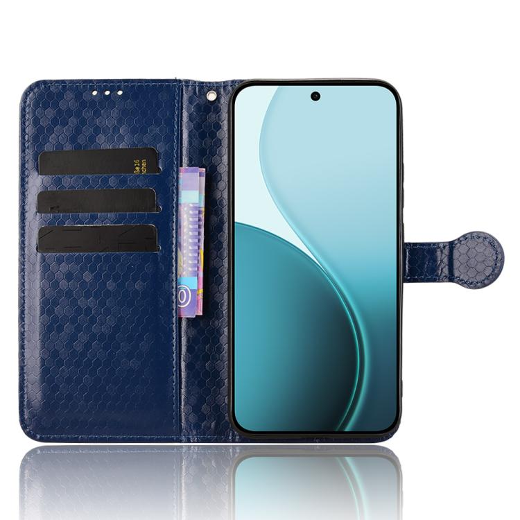 For OPPO Reno14 F 5G Honeycomb Dot Texture Leather Phone Case