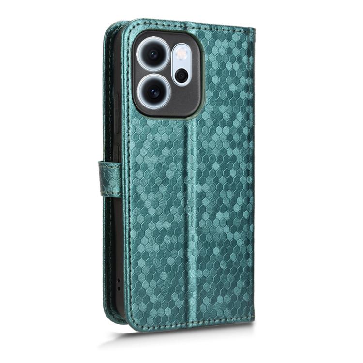 For OPPO Reno14 F 5G Honeycomb Dot Texture Leather Phone Case