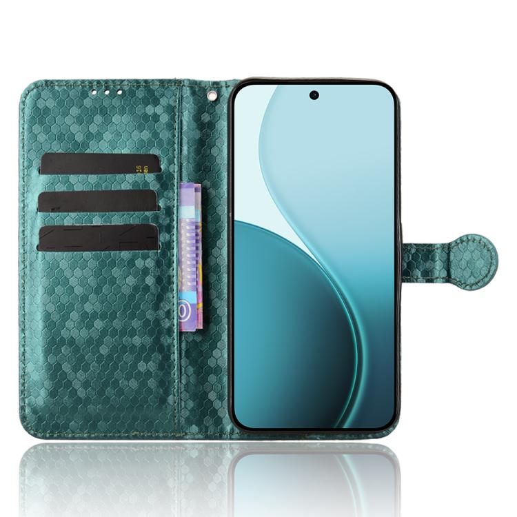 For OPPO Reno14 F 5G Honeycomb Dot Texture Leather Phone Case