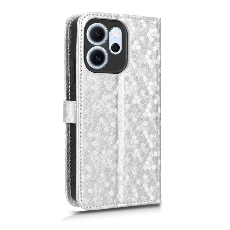 For OPPO Reno14 F 5G Honeycomb Dot Texture Leather Phone Case