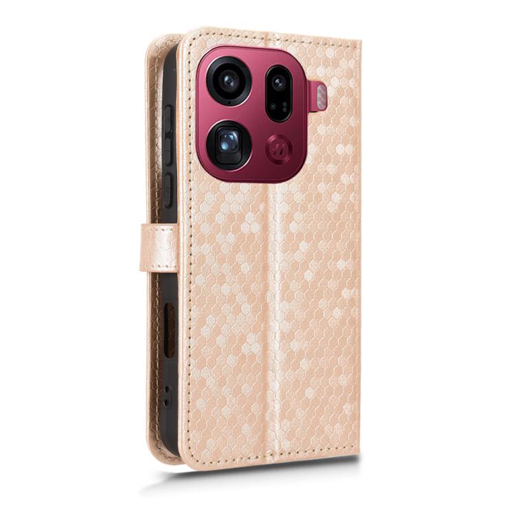 For OPPO Find X9 Pro Honeycomb Dot Texture Leather Phone Case