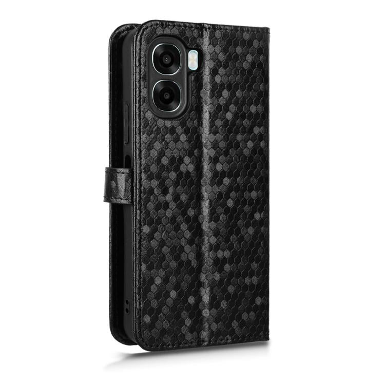 For OPPO A6x 4G / 5G Global Honeycomb Dot Texture Leather Phone Case