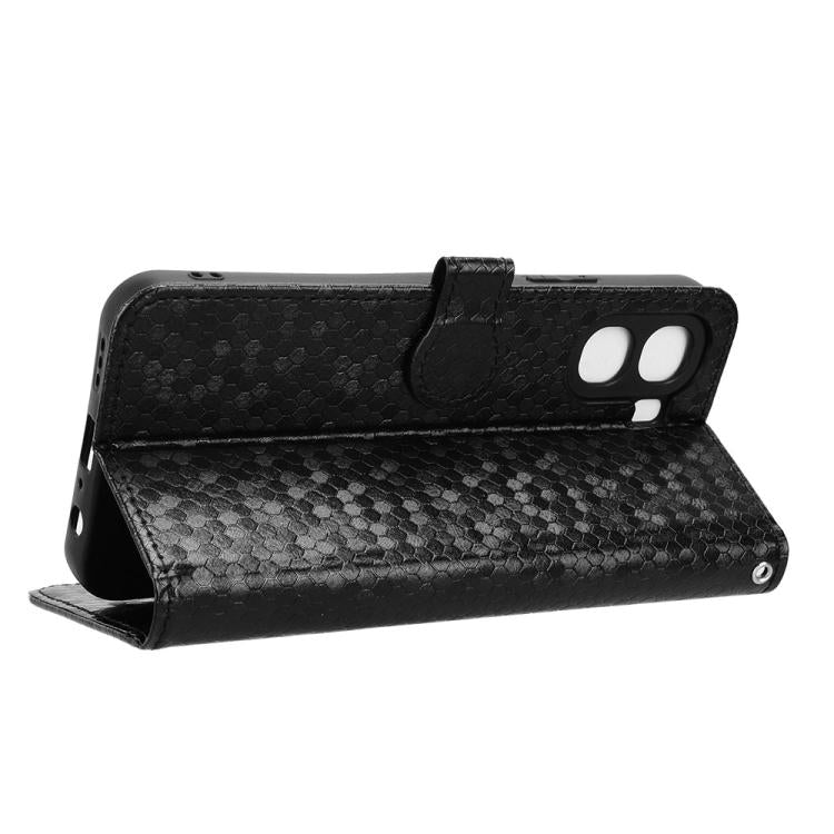 For OPPO A6x 4G / 5G Global Honeycomb Dot Texture Leather Phone Case