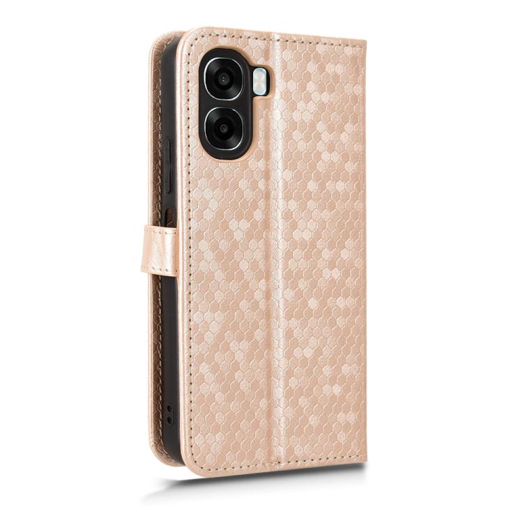 For OPPO A6x 4G / 5G Global Honeycomb Dot Texture Leather Phone Case