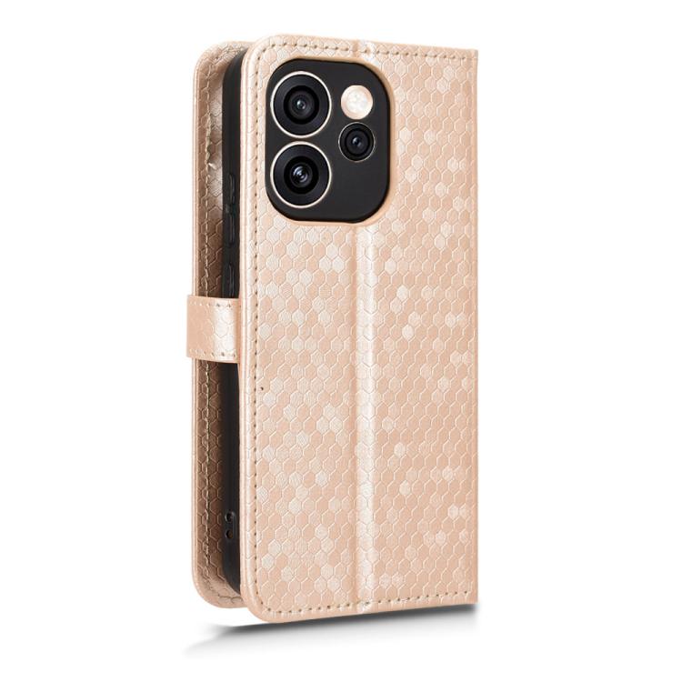 For OPPO Reno15 Pro 5G Global Honeycomb Dot Texture Leather Phone Case