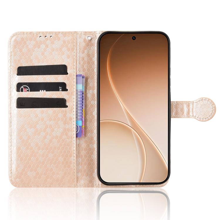 For OPPO Reno15 Pro Max 5G Global Honeycomb Dot Texture Leather Phone Case