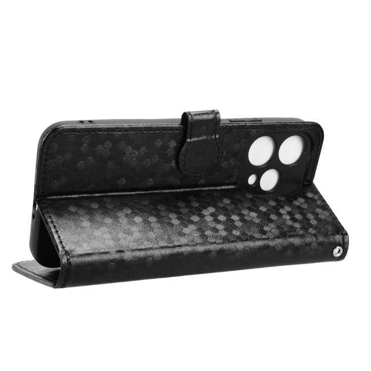 For OPPO Reno15 5G Global Honeycomb Dot Texture Leather Phone Case