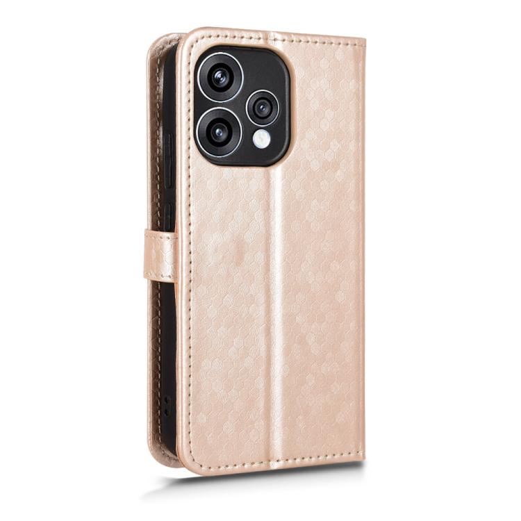 For OPPO Reno15 5G Global Honeycomb Dot Texture Leather Phone Case