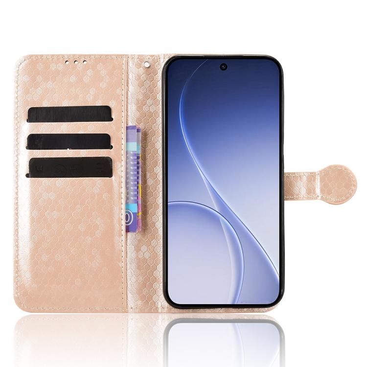 For OPPO Reno15 5G Global Honeycomb Dot Texture Leather Phone Case
