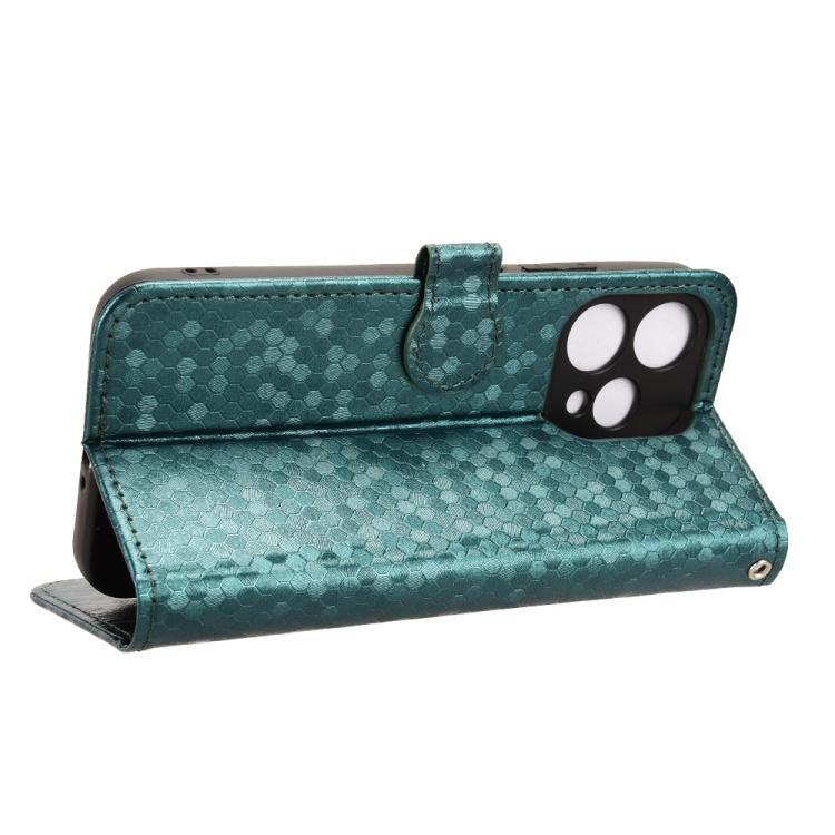 For OPPO Reno15 5G Global Honeycomb Dot Texture Leather Phone Case