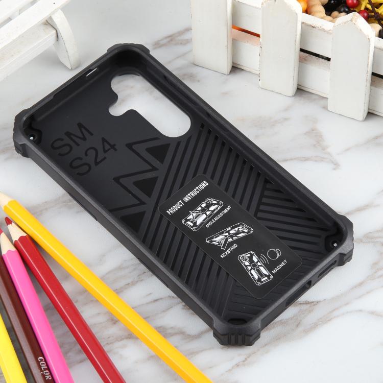 For Samsung Galaxy S25+ 5G Armor Shockproof TPU + PC Magnetic Phone Case with Holder