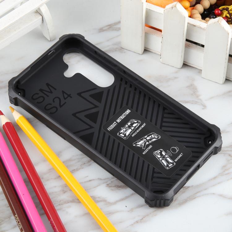 For Samsung Galaxy S25+ 5G Armor Shockproof TPU + PC Magnetic Phone Case with Holder