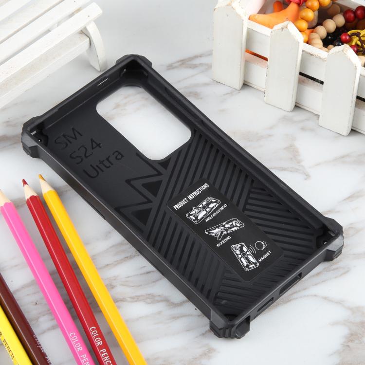 For Samsung Galaxy S25 Ultra 5G Armor Shockproof TPU + PC Magnetic Phone Case with Holder