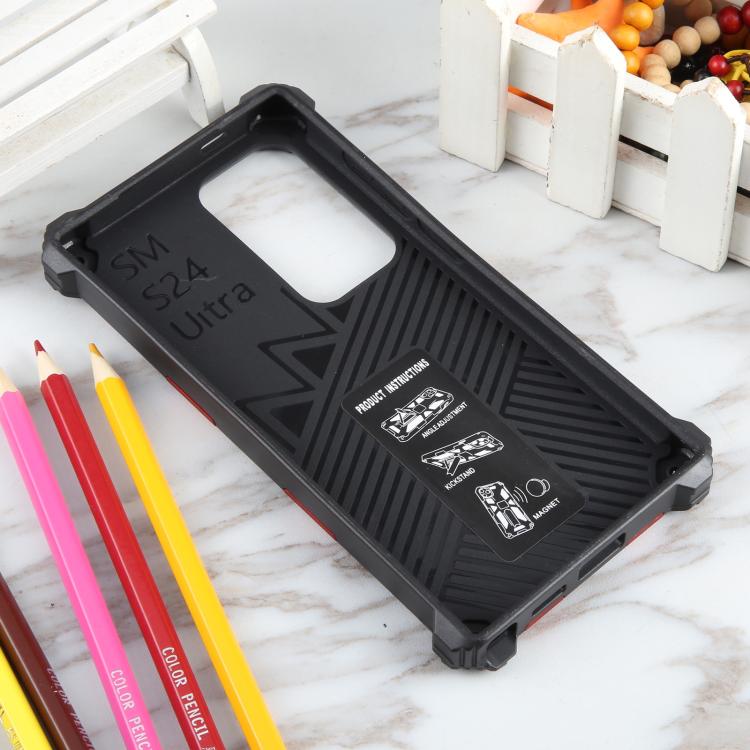 For Samsung Galaxy S25 Ultra 5G Armor Shockproof TPU + PC Magnetic Phone Case with Holder