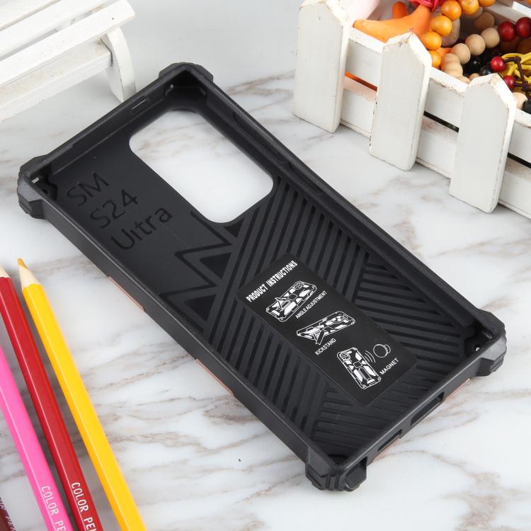 For Samsung Galaxy S25 Ultra 5G Armor Shockproof TPU + PC Magnetic Phone Case with Holder