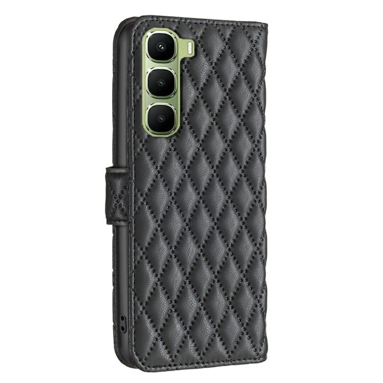 For Infinix Hot 60 Pro 4G Diamond Lattice Wallet Flip Leather Phone Case