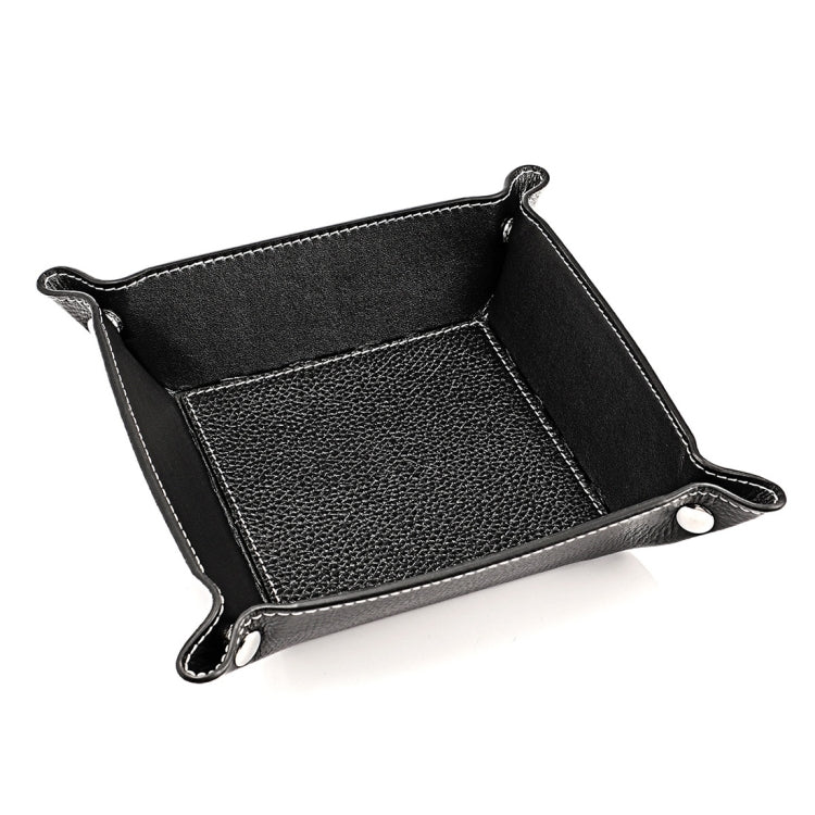 7001 Leather Desktop Square Storage Box Household Life Oddments Tray
