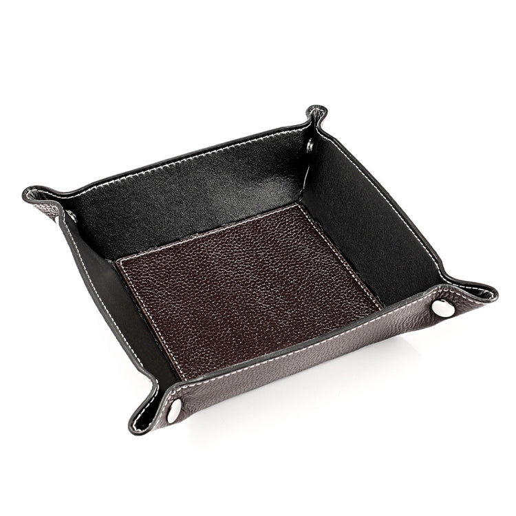 7001 Leather Desktop Square Storage Box Household Life Oddments Tray