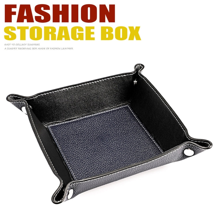 7001 Leather Desktop Square Storage Box Household Life Oddments Tray