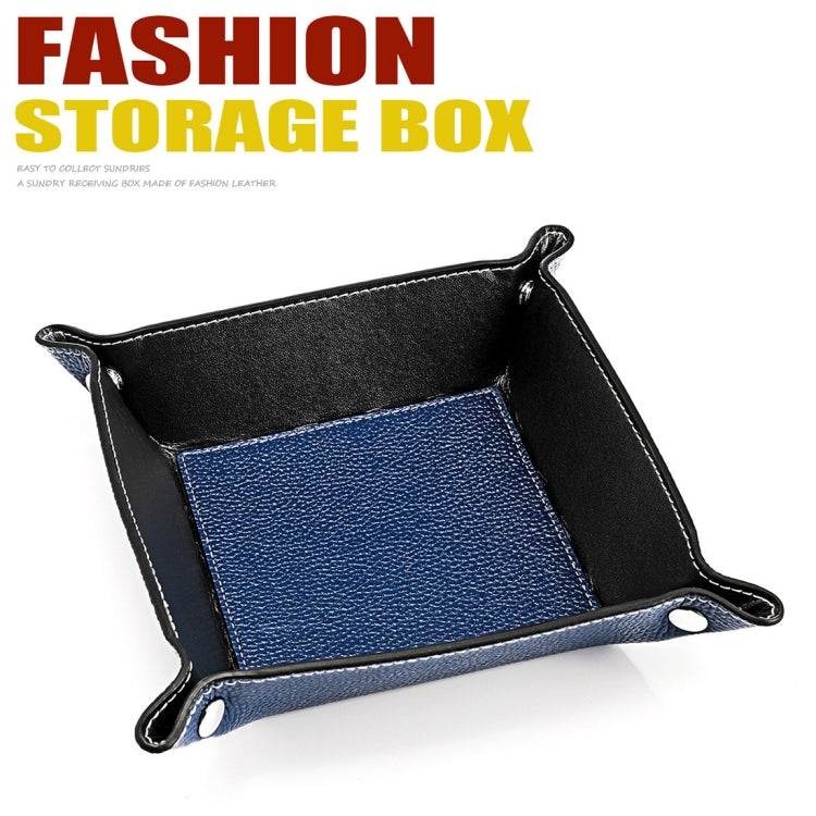 7001 Leather Desktop Square Storage Box Household Life Oddments Tray