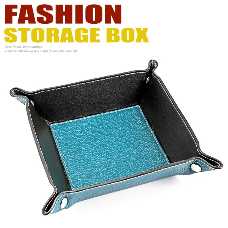 7001 Leather Desktop Square Storage Box Household Life Oddments Tray